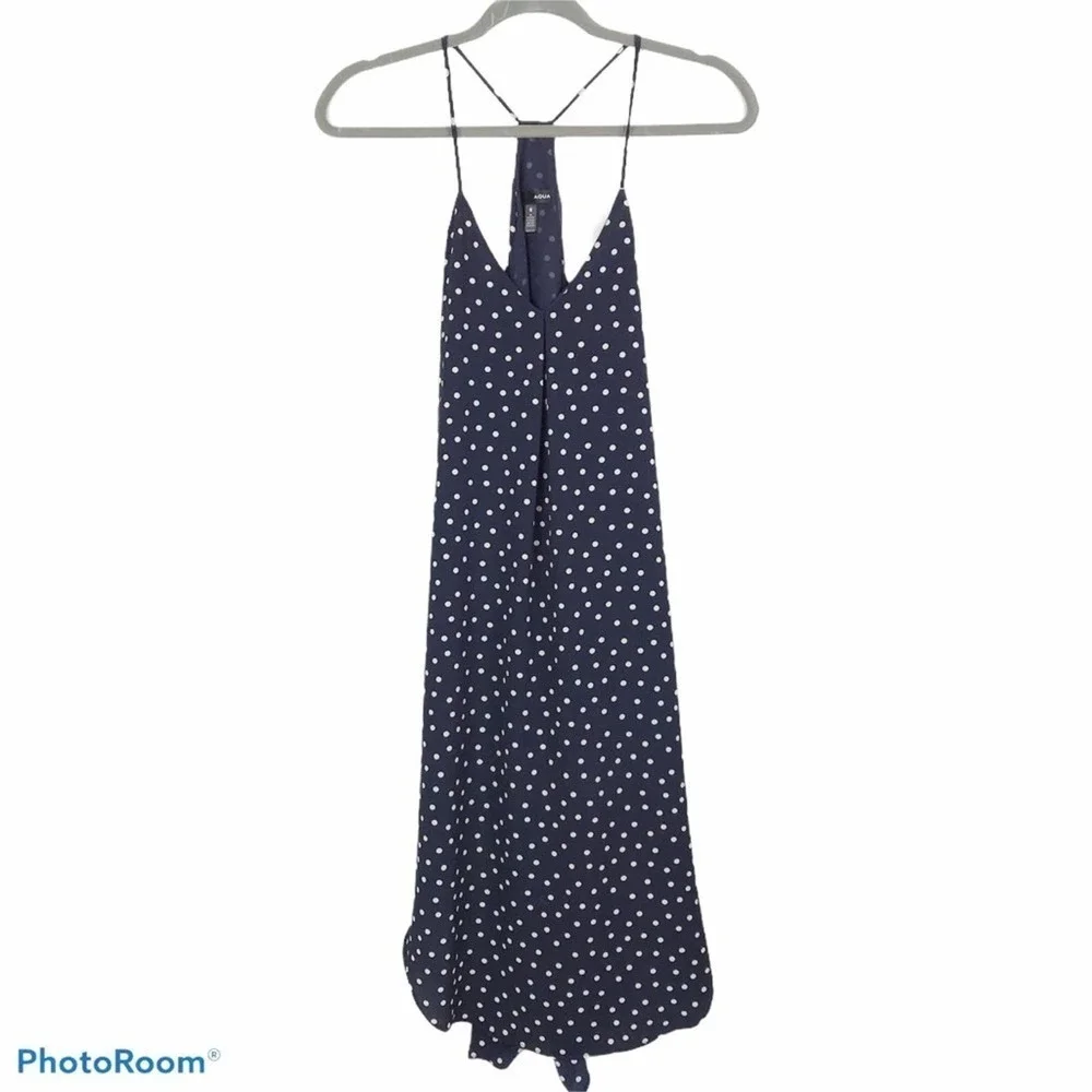 Aqua polka dot racerback midi dress navy blue - Picture 5 of 7